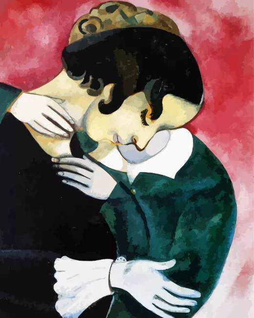 marc chagall lovers in pink Diamond By Numbers Marc Chagall Lovers In Pink Diamond Painting