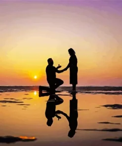 Marriage Proposal Silhouette Diamond Painting