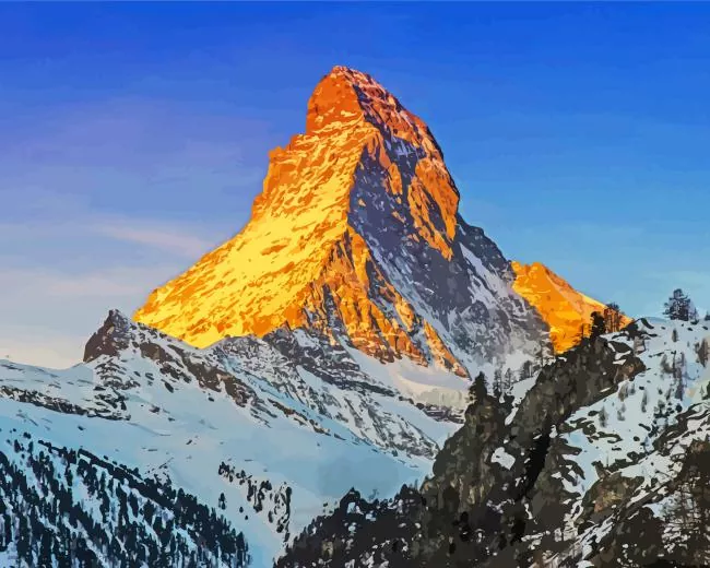 matterhorn mountain Diamond By Numbers Matterhorn Mountain Diamond Painting