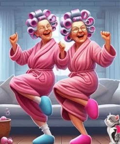 Old Ladies Dancing Diamond Painting