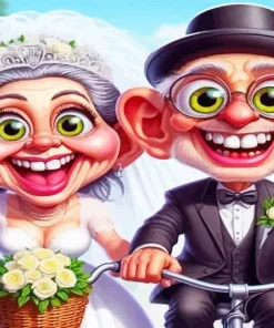 Old Silly Funny Couple Diamond Painting