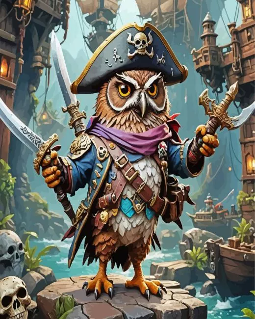 owl pirate Diamond Paintings Owl Pirate Diamond Painting