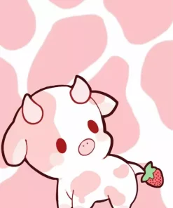Pink Cow Diamond Painting