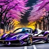 Purple Ferrari 488 Diamond Painting