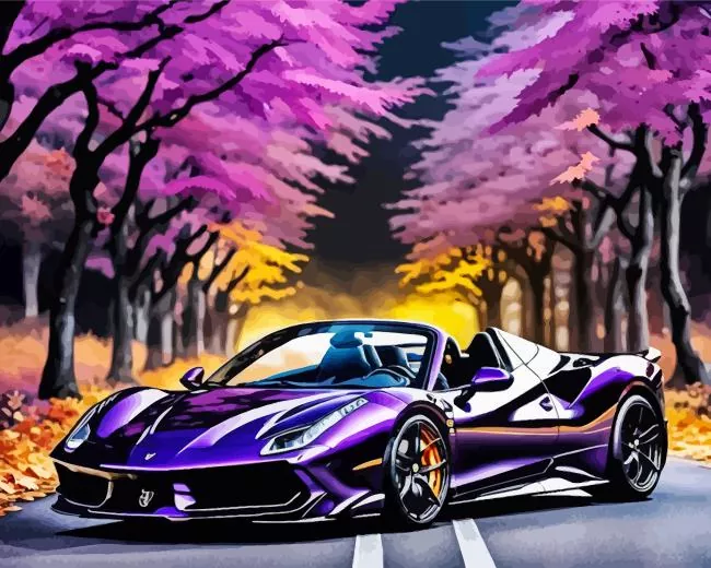 purple ferrari 488 Diamond Paints Purple Ferrari 488 Diamond Painting