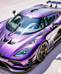 Purple Koenigsegg Agera Diamond Painting