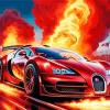 Red Bugatti Car Diamond Painting