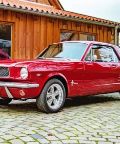 Red Ford Mustang 66 Car Diamond Painting