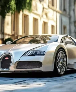 Silver Bugatti Veyron Diamond Painting