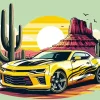 Yellow Camaro Art Diamond Painting