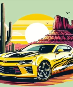 Yellow Camaro Art Diamond Painting