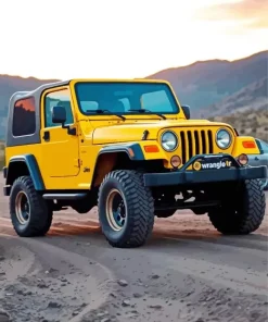 Yellow Jeep Wrangler Diamond Painting