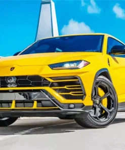 Yellow Lamborghini Truck Diamond Painting