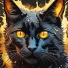 Black Cat Face Diamond Painting