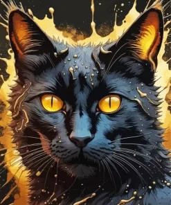 Black Cat Face Diamond Painting