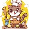 Cartoon Cat Baking Diamond Painting