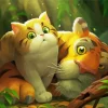 Cartoon Cat And Tiger Diamond Painting