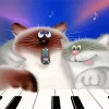 Cartoon Cat Playing The Piano Diamond Painting