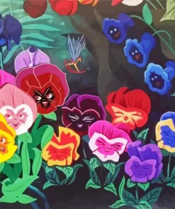 Cartoon Pansies Diamond Painting
