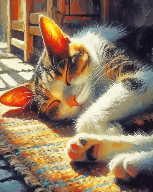 Cat Nap Diamond With Numbers Cat Nap Diamond Painting