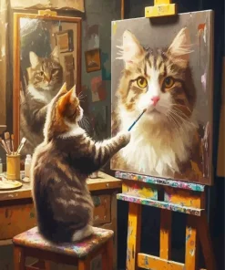 Cat Painting A Self Portrait Diamond Painting