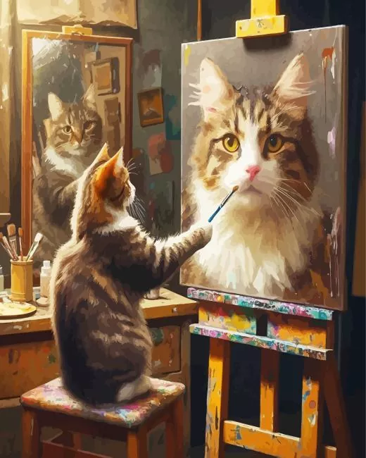 Cat Painting A Self Portrait Diamond Paintings Cat Painting A Self Portrait Diamond Painting