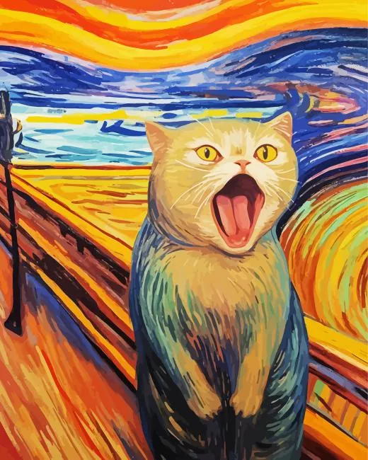 Cat Screaming Diamond Paintings Cat Screaming Diamond Painting