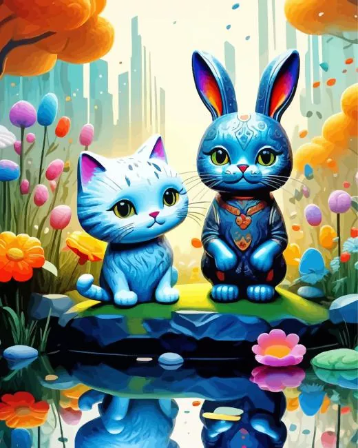Cat and bunny Diamond Paintings Cat And Bunny Diamond Painting