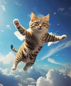 Cat Flying In The Sky Diamond Painting