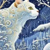 Cat In The Snow Art Diamond Painting