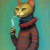 Cat Smoking Cigarette Diamond Painting