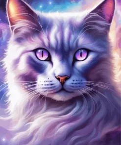 Cat With Galaxy Eyes Diamond Painting