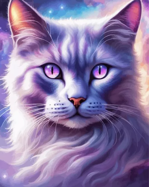 Cat with galaxy eyes Diamond By Numbers Cat With Galaxy Eyes Diamond Painting