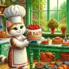 Chef Cat Holding Cake Diamond Painting