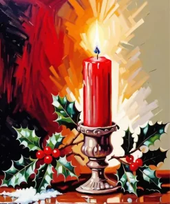 Christmas Candle Art Diamond Painting