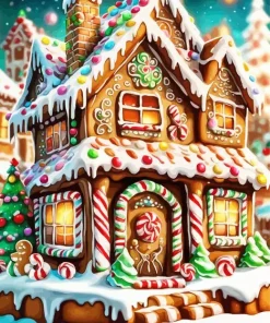 Christmas Candy House Diamond Painting