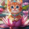 Cute Cat Wearing Tiara Diamond Painting