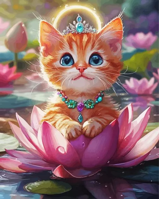 Cute cat wearing tiara Diamond Paintings Cute Cat Wearing Tiara Diamond Painting