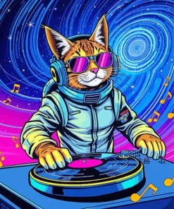 Dj Cat Diamond Painting