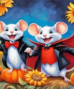 Dracula Cartoon Mice Diamond Painting