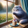 Fat Cat Eating Cake Diamond Painting