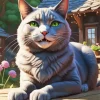Grey Giant Cat Diamond Painting