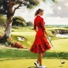 Lady Playing Golf Diamond Painting