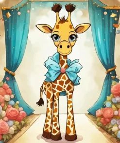 Little Cartoon Giraffe Diamond Painting
