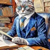 Mr Cat Wearing Glasses Diamond Painting