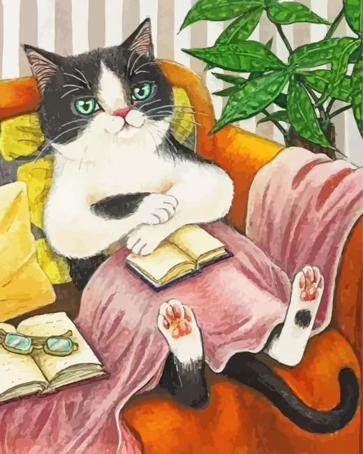 Nerd Cat Diamond With Numbers Nerd Cat Art Diamond Painting