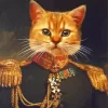 Orange Cat General Portrait Diamond Painting