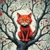 Rec Cat On Tree Diamond Painting