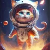 Space Astronaut Cat Diamond Painting