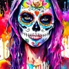 Splatter Sugar Skull Girl Art Diamond Painting